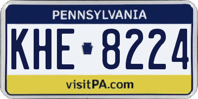 PA license plate KHE8224