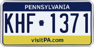PA license plate KHF1371