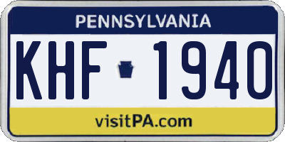 PA license plate KHF1940