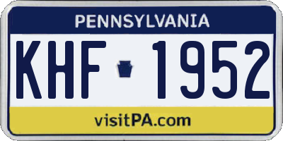PA license plate KHF1952