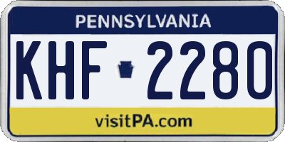 PA license plate KHF2280