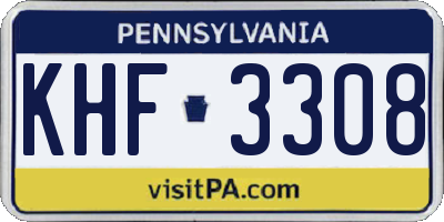 PA license plate KHF3308