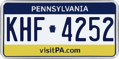 PA license plate KHF4252