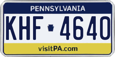 PA license plate KHF4640