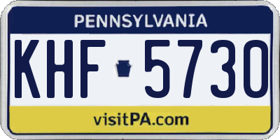 PA license plate KHF5730