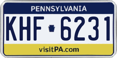 PA license plate KHF6231