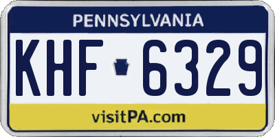 PA license plate KHF6329