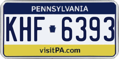 PA license plate KHF6393