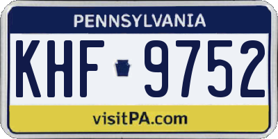 PA license plate KHF9752