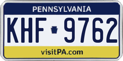 PA license plate KHF9762