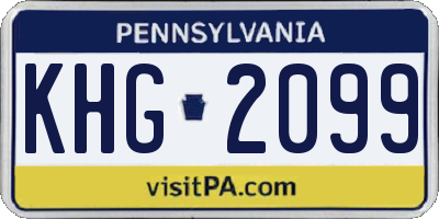 PA license plate KHG2099