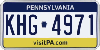 PA license plate KHG4971