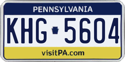 PA license plate KHG5604