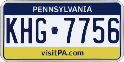 PA license plate KHG7756