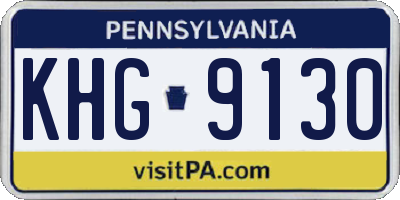 PA license plate KHG9130