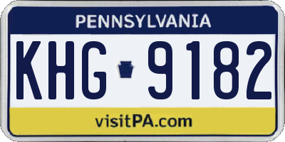 PA license plate KHG9182