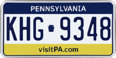 PA license plate KHG9348