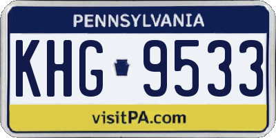 PA license plate KHG9533