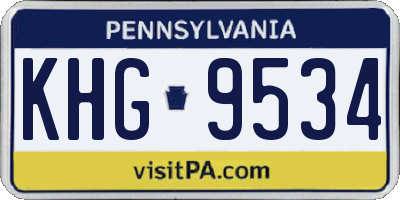PA license plate KHG9534
