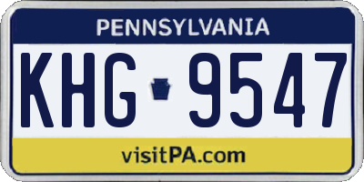 PA license plate KHG9547