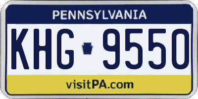PA license plate KHG9550