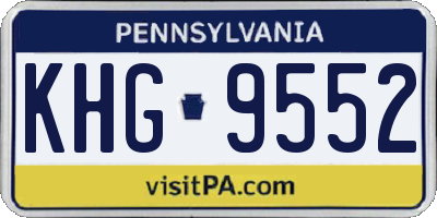 PA license plate KHG9552