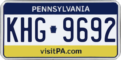 PA license plate KHG9692
