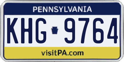 PA license plate KHG9764