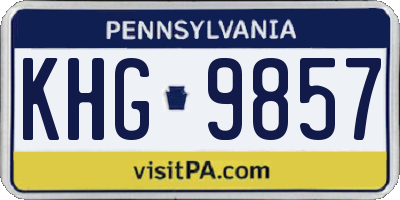 PA license plate KHG9857