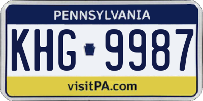PA license plate KHG9987