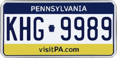 PA license plate KHG9989