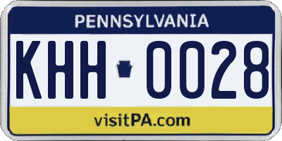 PA license plate KHH0028
