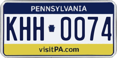 PA license plate KHH0074