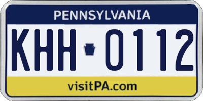 PA license plate KHH0112