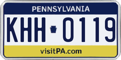 PA license plate KHH0119