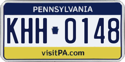 PA license plate KHH0148