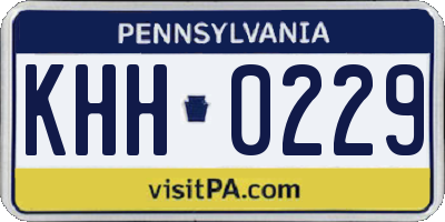 PA license plate KHH0229