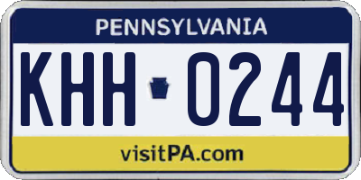 PA license plate KHH0244