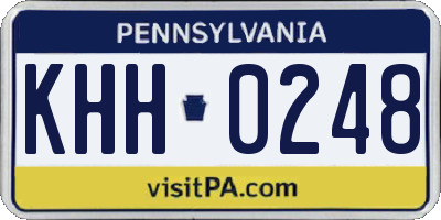 PA license plate KHH0248