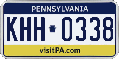 PA license plate KHH0338