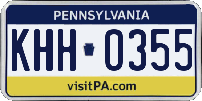 PA license plate KHH0355