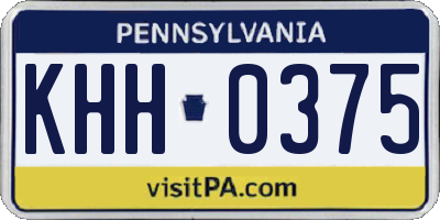 PA license plate KHH0375