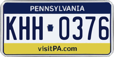 PA license plate KHH0376