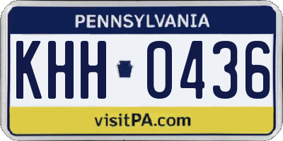 PA license plate KHH0436