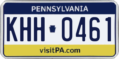 PA license plate KHH0461