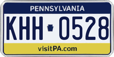 PA license plate KHH0528