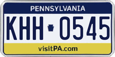 PA license plate KHH0545