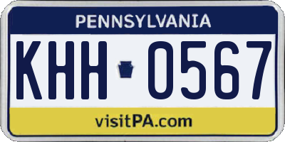 PA license plate KHH0567