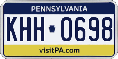 PA license plate KHH0698