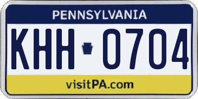 PA license plate KHH0704